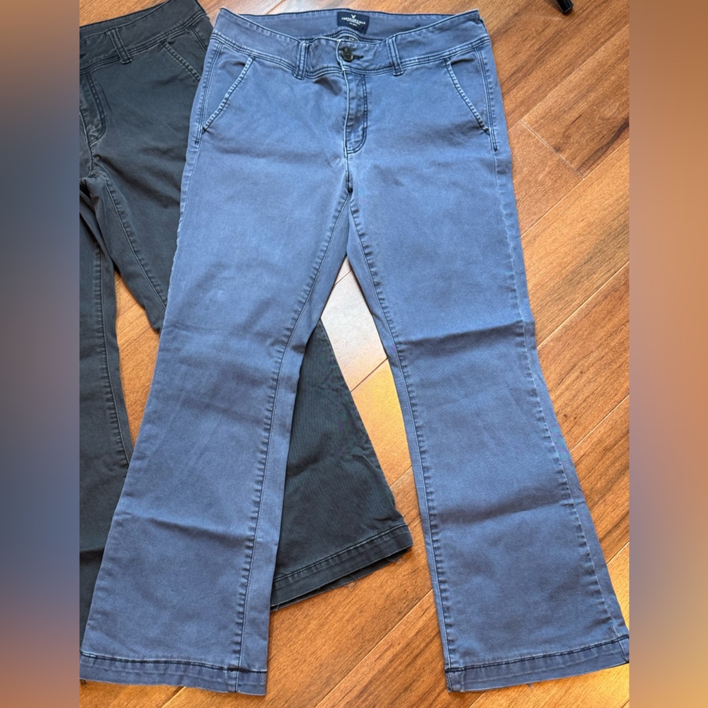 AE Black & Blue Stretch Pants - Picture 2 of 13